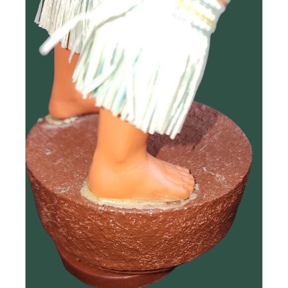 Vintage Hawaiian Tiki Dancers Dolls - Handcrafted Intricate Details Music Box & - Picture 12 of 16